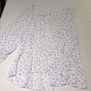 Spring Floral Quarter Sleeve Blouse